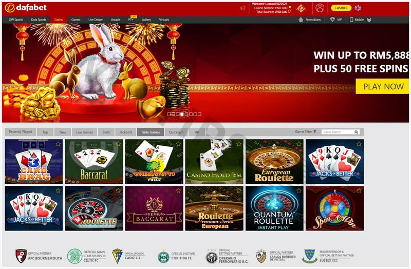 In addition to Sports, Casino Dafabet is also a familiar address for bettors