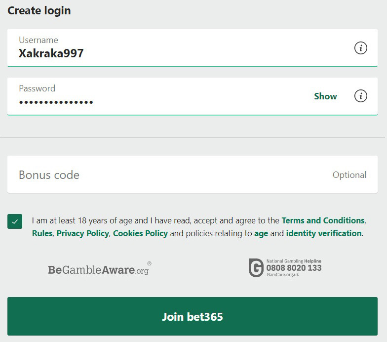 Fill in your account information and set a password to your liking