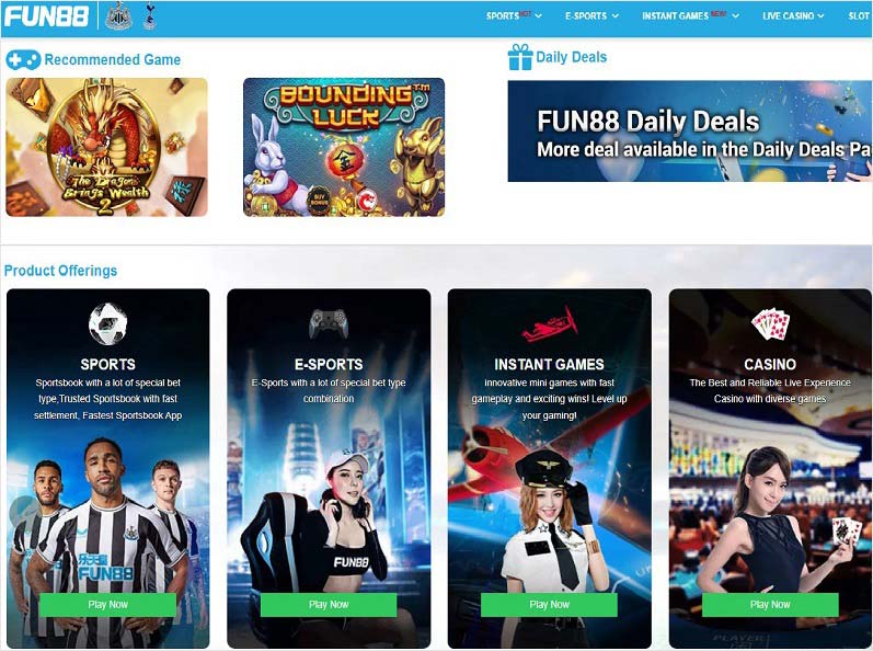Deposit Fun88 and join countless online betting games