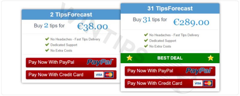 Payment at TipsForecast.com