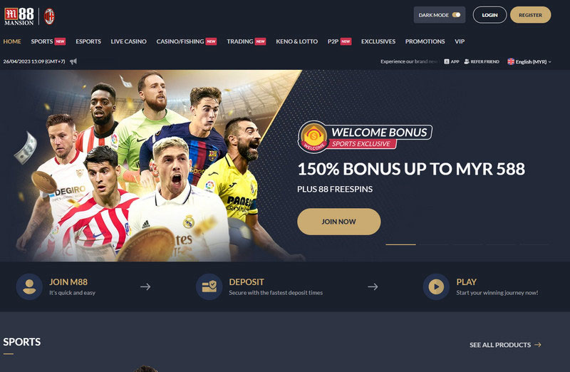 M88 bookmaker supports secure online transactions