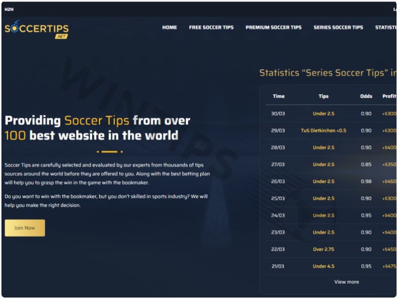 Review page tips Soccertips.net