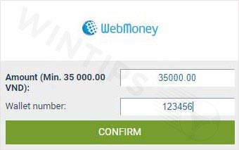 Enter the amount to withdraw and wait for 1XBET to process it