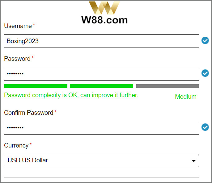 W88 Betting Account Registration