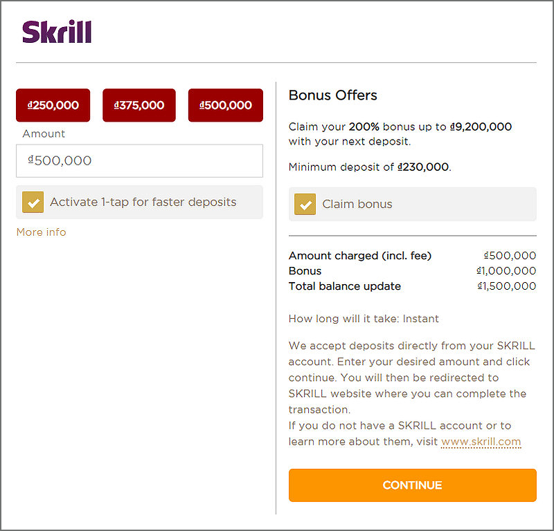 Deposit Live Casino House with Skrill