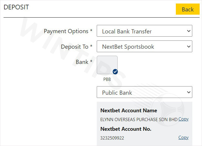 Choose to deposit via Local Bank