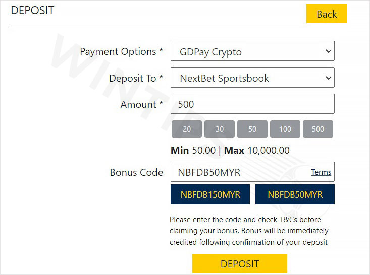 Deposit Nextbet with GD Pay