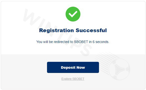 Successful confirmation of Sbobet account registration