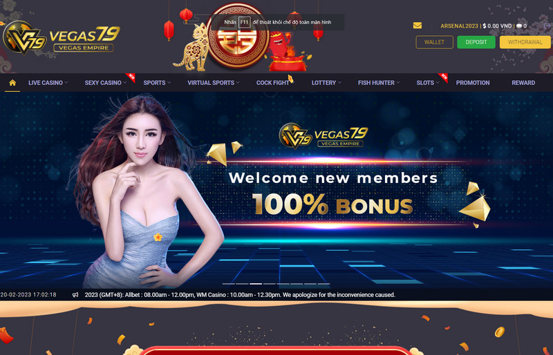 Vegas bookmaker interface after successful registration