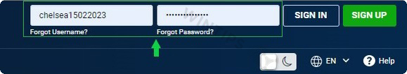 Fill in your login account information