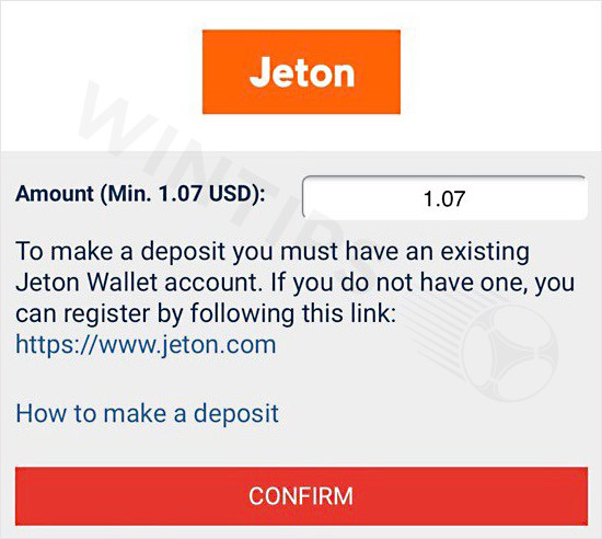 Select a bank and fill in the amount to deposit