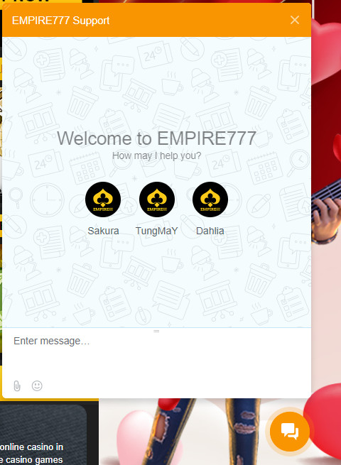 Contact support to obtain EMPIRE777 banking information