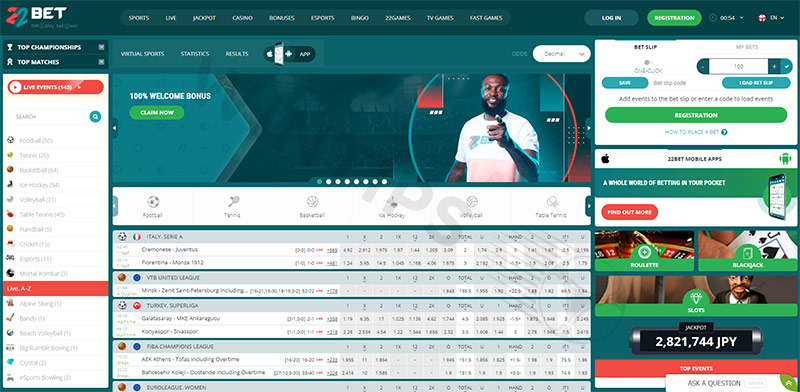 With 22BET, sports betting is easy and straightforward