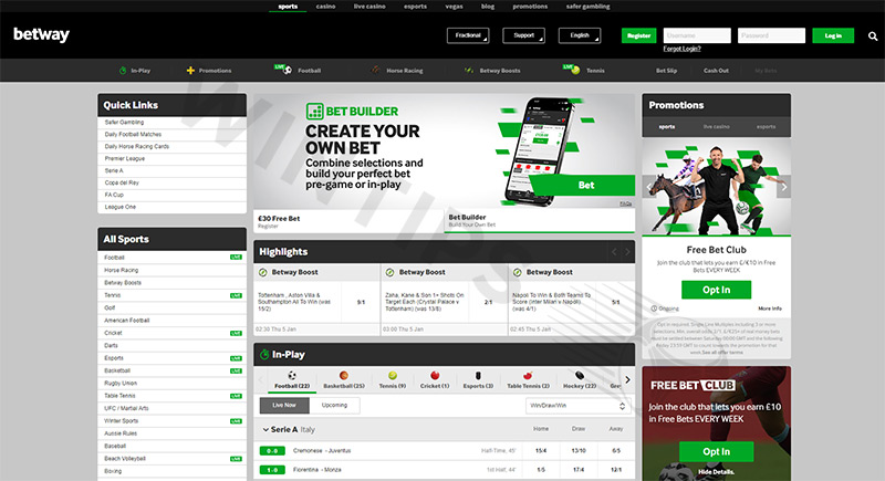 Betway is an award-winning betting site safe and fair sports and casino products