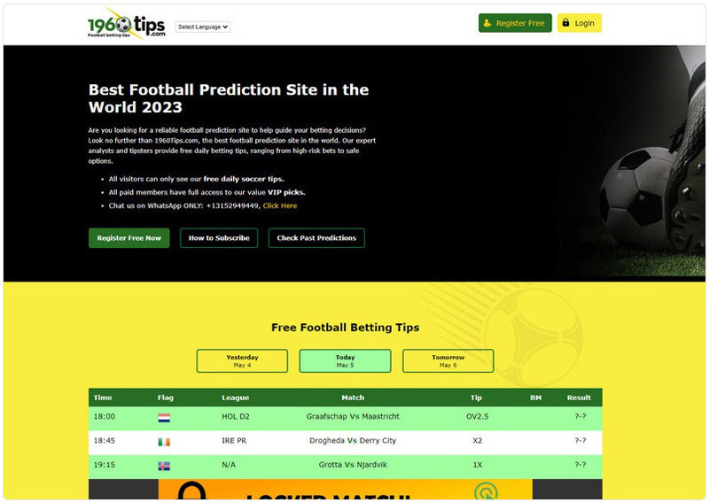 1960Tips consistently ranks highly in the field of online football betting