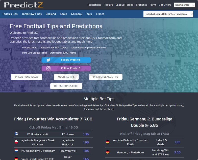 WinDrawWin Tips, Predictions and Stats