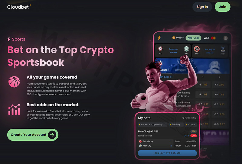 Cloudbet – crypto betting site for corner markets