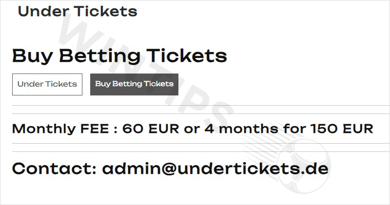 Pricing and payment at Undertickets.de